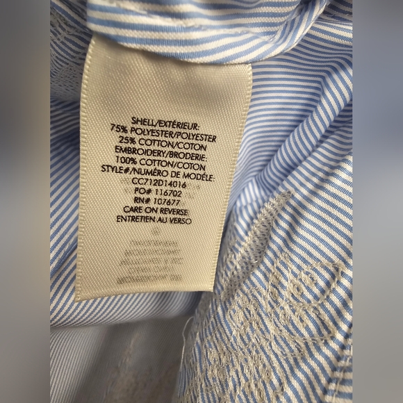 Alice + Olivia Toro Embroidered Striped Poplin Top Size XS - Picture 11 of 11